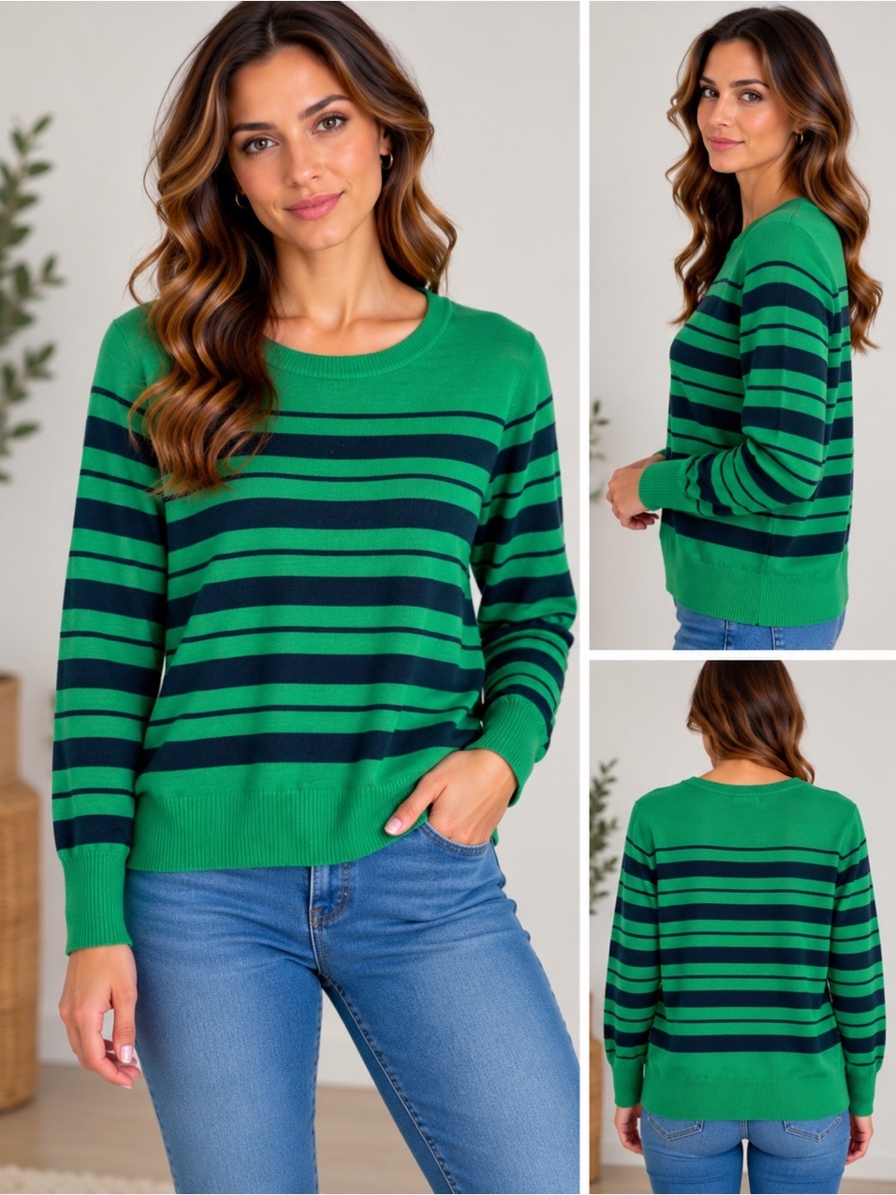 Liz Claiborne Striped Sweater M